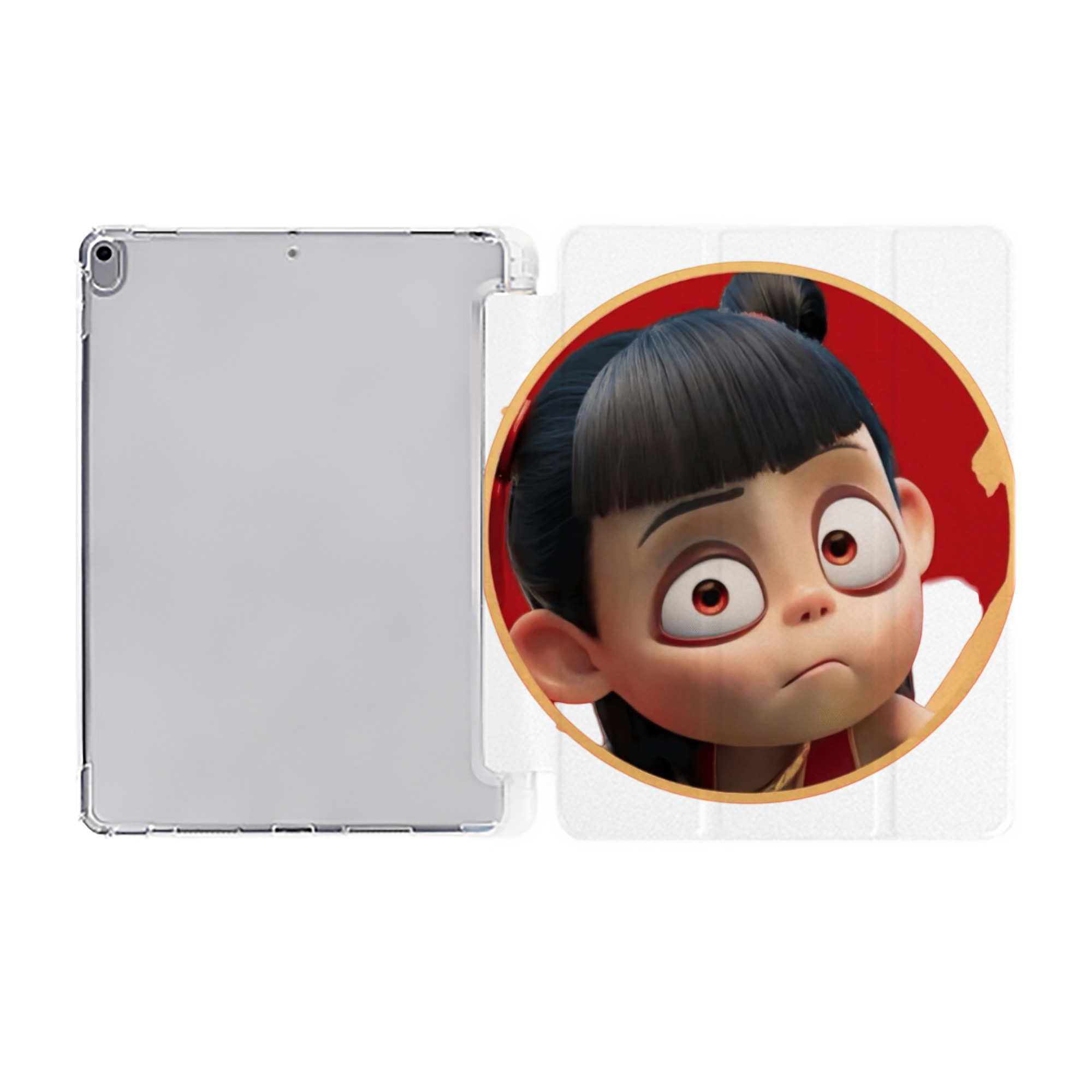 （画像用） Ne Zha 2 ナタ 魔童の大暴れ IPad ケース ペン収納付き 三つ折りスタンド PUレザー×シリコン 対応機種9.5/10.5/10.9インチ